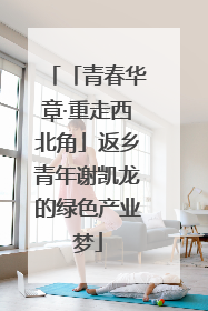 「青春华章·重走西北角」返乡青年谢凯龙的绿色产业梦