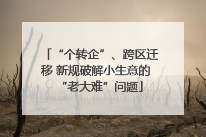 “个转企”、跨区迁移 新规破解小生意的“老大难”问题