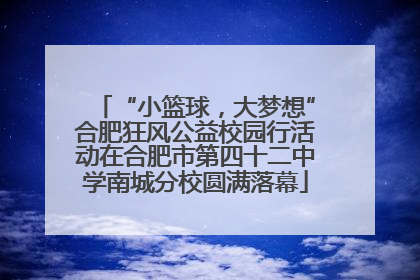 “小篮球，大梦想”合肥狂风公益校园行活动在合肥市第四十二中学南城分校圆满落幕
