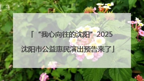 “我心向往的沈阳”2025沈阳市公益惠民演出预告来了