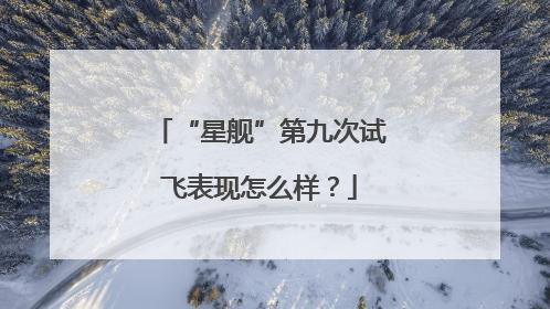 “星舰”第九次试飞表现怎么样？