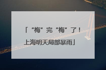 “梅”完“梅”了！上海明天局部暴雨