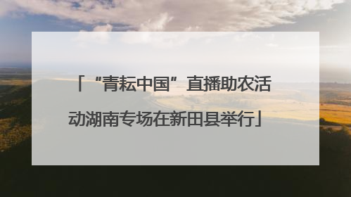 “青耘中国”直播助农活动湖南专场在新田县举行