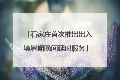 石家庄首次推出出入境暑期晚间延时服务