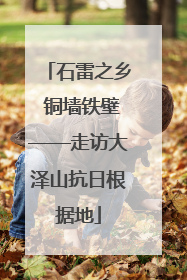 石雷之乡 铜墙铁壁——走访大泽山抗日根据地