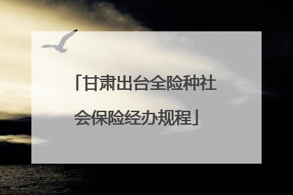 甘肃出台全险种社会保险经办规程
