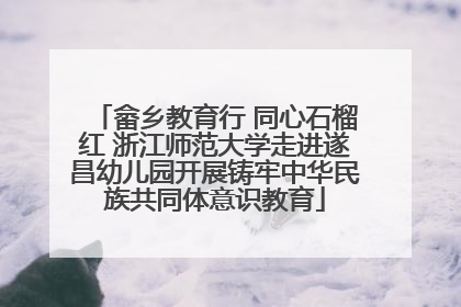 畲乡教育行 同心石榴红 浙江师范大学走进遂昌幼儿园开展铸牢中华民族共同体意识教育
