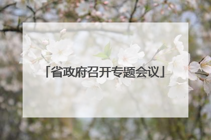 省政府召开专题会议