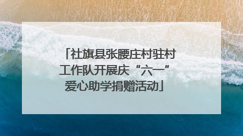 社旗县张腰庄村驻村工作队开展庆“六一”爱心助学捐赠活动
