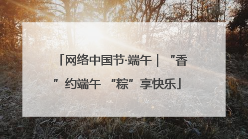 网络中国节·端午｜“香”约端午 “粽”享快乐