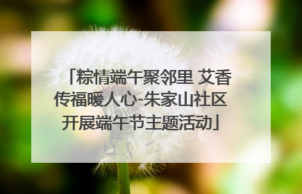 粽情端午聚邻里 艾香传福暖人心-朱家山社区开展端午节主题活动