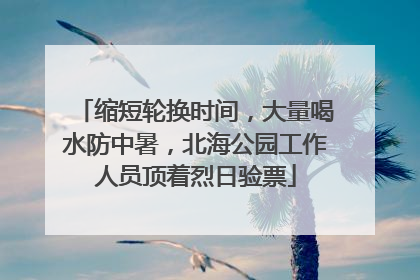 缩短轮换时间，大量喝水防中暑，北海公园工作人员顶着烈日验票
