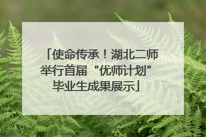 使命传承！湖北二师举行首届“优师计划”毕业生成果展示