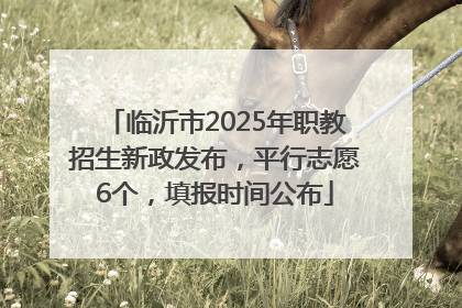 临沂市2025年职教招生新政发布，平行志愿6个，填报时间公布