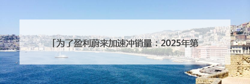 为了盈利蔚来加速冲销量：2025年第四季度蔚来、乐道合计月销目标达5万辆