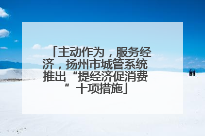 主动作为，服务经济，扬州市城管系统推出“提经济促消费”十项措施