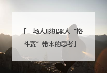 一场人形机器人“格斗赛”带来的思考