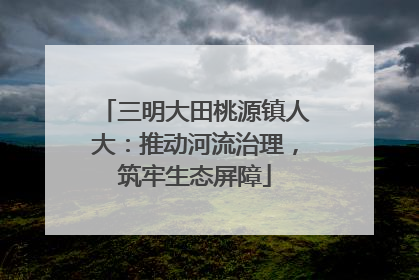 三明大田桃源镇人大：推动河流治理，筑牢生态屏障