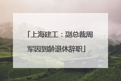 上海建工：副总裁周军因到龄退休辞职