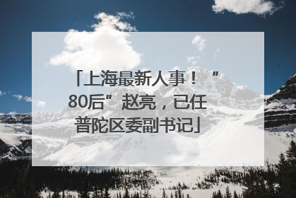 上海最新人事！“80后”赵亮，已任普陀区委副书记