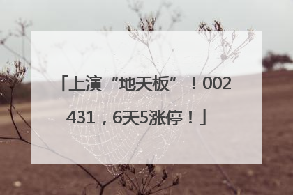 上演“地天板”！002431，6天5涨停！