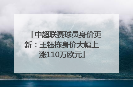 中超联赛球员身价更新：王钰栋身价大幅上涨110万欧元