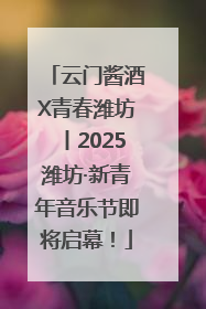 云门酱酒X青春潍坊丨2025潍坊·新青年音乐节即将启幕！