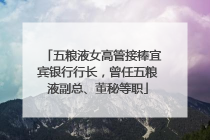 五粮液女高管接棒宜宾银行行长，曾任五粮液副总、董秘等职