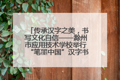传承汉字之美，书写文化自信——滁州市应用技术学校举行“笔墨中国”汉字书写比赛表彰大会