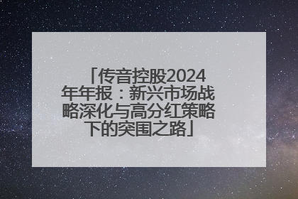 传音控股2024年年报：新兴市场战略深化与高分红策略下的突围之路