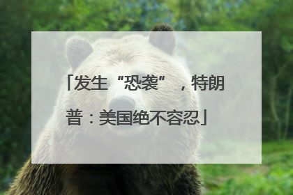 发生“恐袭”，特朗普：美国绝不容忍