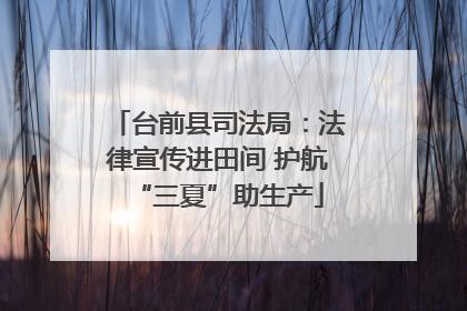 台前县司法局：法律宣传进田间 护航“三夏”助生产