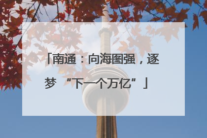 南通：向海图强，逐梦 “下一个万亿”