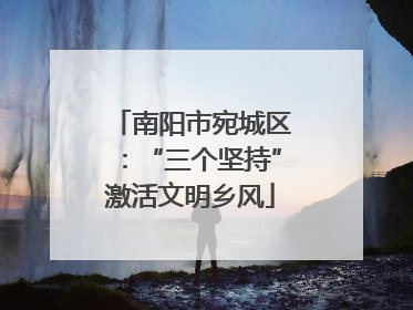 南阳市宛城区：“三个坚持”激活文明乡风