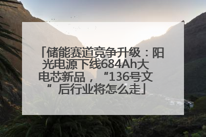 储能赛道竞争升级：阳光电源下线684Ah大电芯新品，“136号文”后行业将怎么走