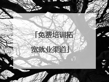 免费培训拓宽就业渠道