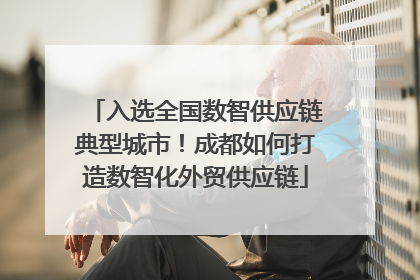 入选全国数智供应链典型城市！成都如何打造数智化外贸供应链