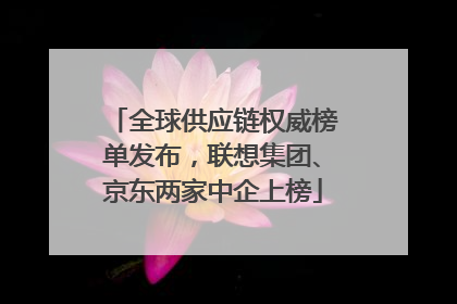 全球供应链权威榜单发布，联想集团、京东两家中企上榜