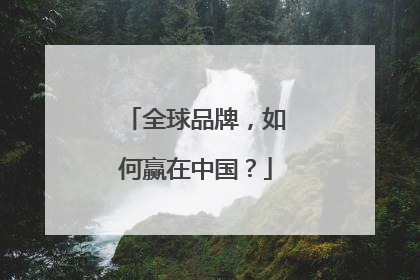 全球品牌，如何赢在中国？