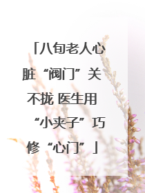 八旬老人心脏“阀门”关不拢 医生用“小夹子”巧修“心门”