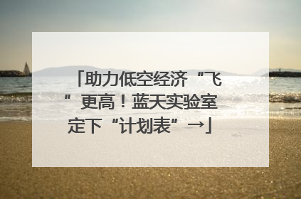 助力低空经济“飞”更高！蓝天实验室定下“计划表”→