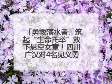 勇救落水者、筑起“生命托举”救下悬空女童！四川广汉对4名见义勇为人员进行表彰