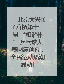 北京大兴长子营镇第十一届 “和谐杯” 乒乓球大赛圆满落幕，全民运动热潮涌动