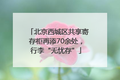 北京西城区共享寄存柜再添70余处，行李“无忧存”