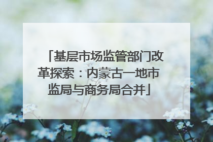 基层市场监管部门改革探索：内蒙古一地市监局与商务局合并