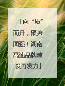 向“质”而升，聚势图强！湖南高速品牌建设再发力