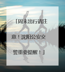 周末出行请注意！沈阳公安交警重要提醒！
