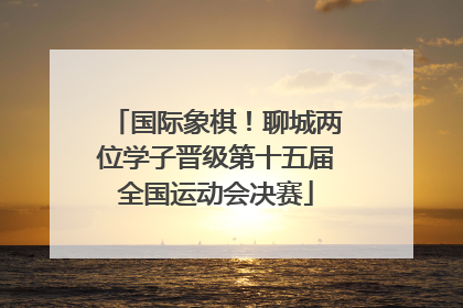 国际象棋！聊城两位学子晋级第十五届全国运动会决赛