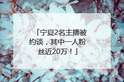 宁夏2名主播被约谈，其中一人粉丝近20万！