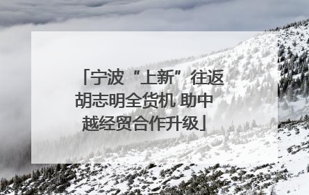宁波“上新”往返胡志明全货机 助中越经贸合作升级